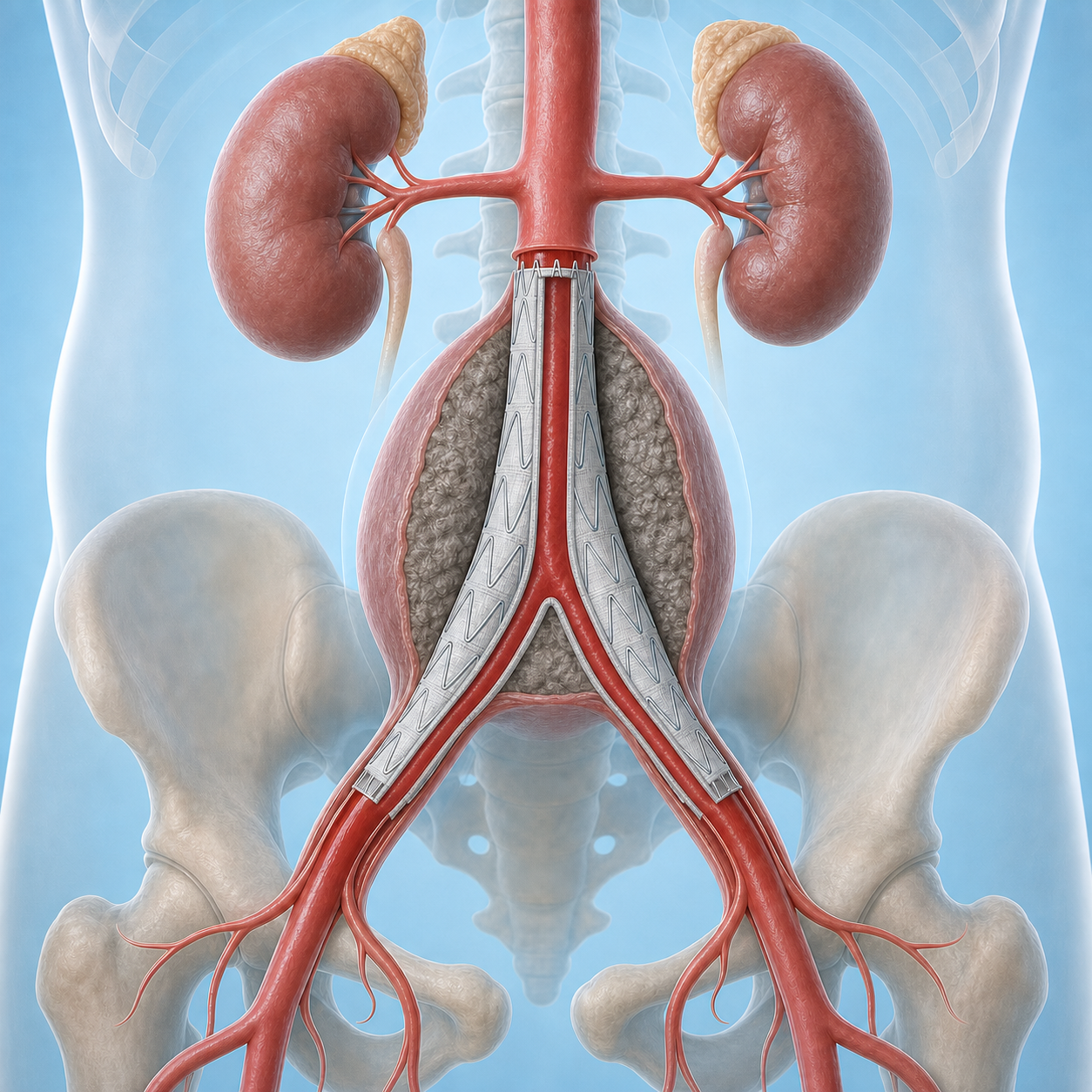 Endovascular abdominal aortic aneurysm repair process