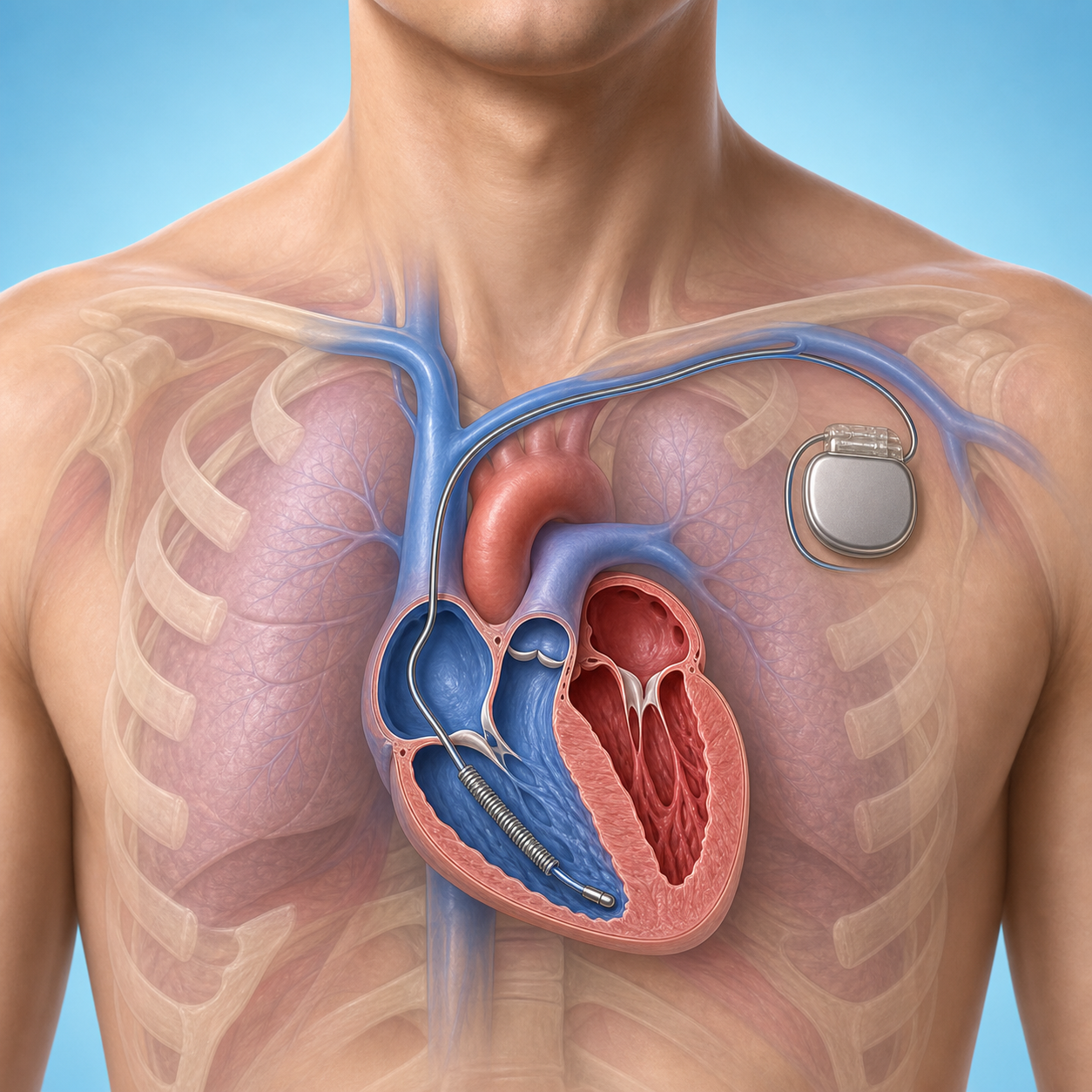 Implantable cardioverter-defibrillator process