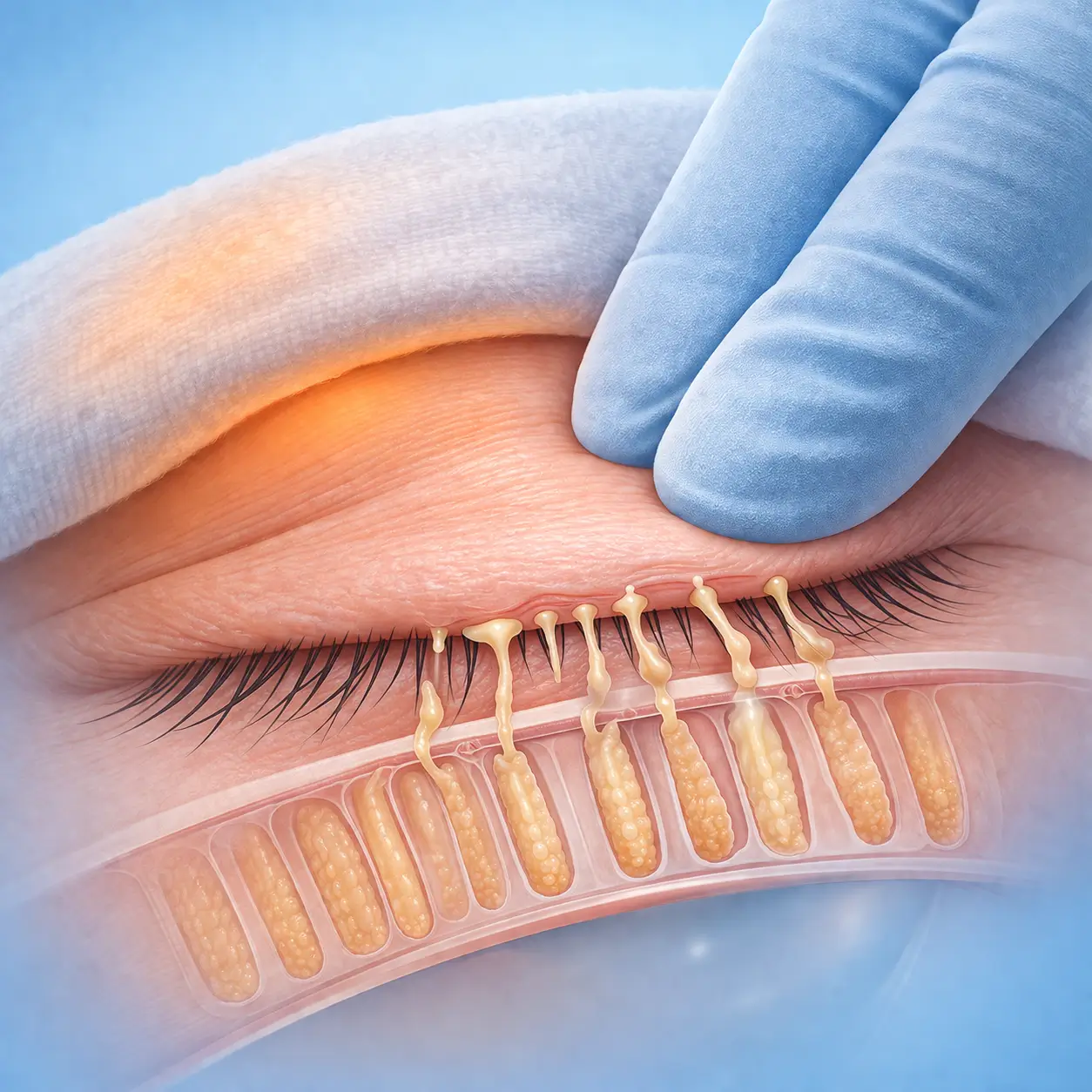 Meibomian Gland Expression Therapy process