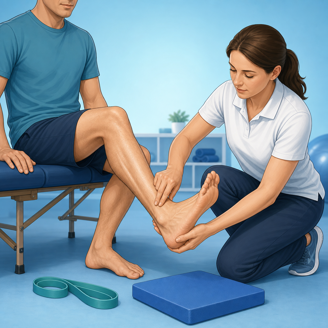 Ankle Tuina with movement and stability training process