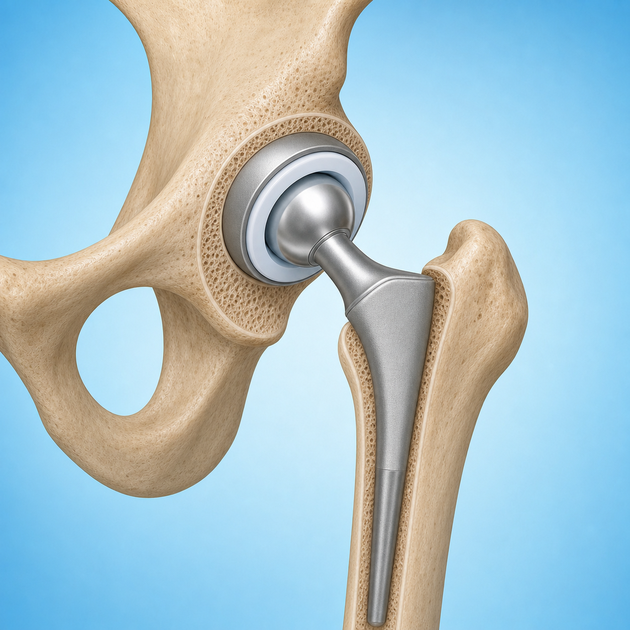 Total hip arthroplasty for a displaced femoral-neck fracture process